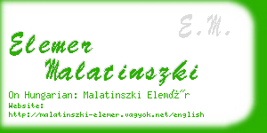 elemer malatinszki business card